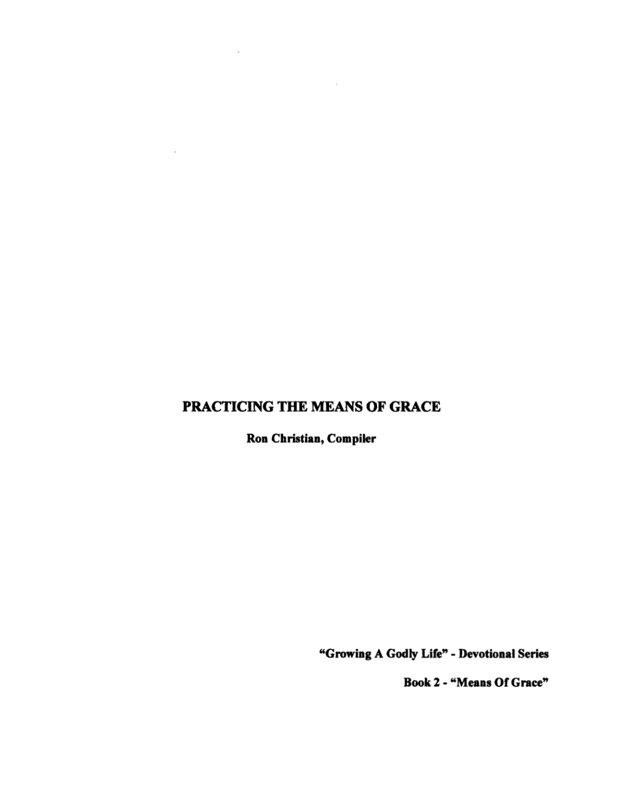 Cover of Practicing the Means of Grace
